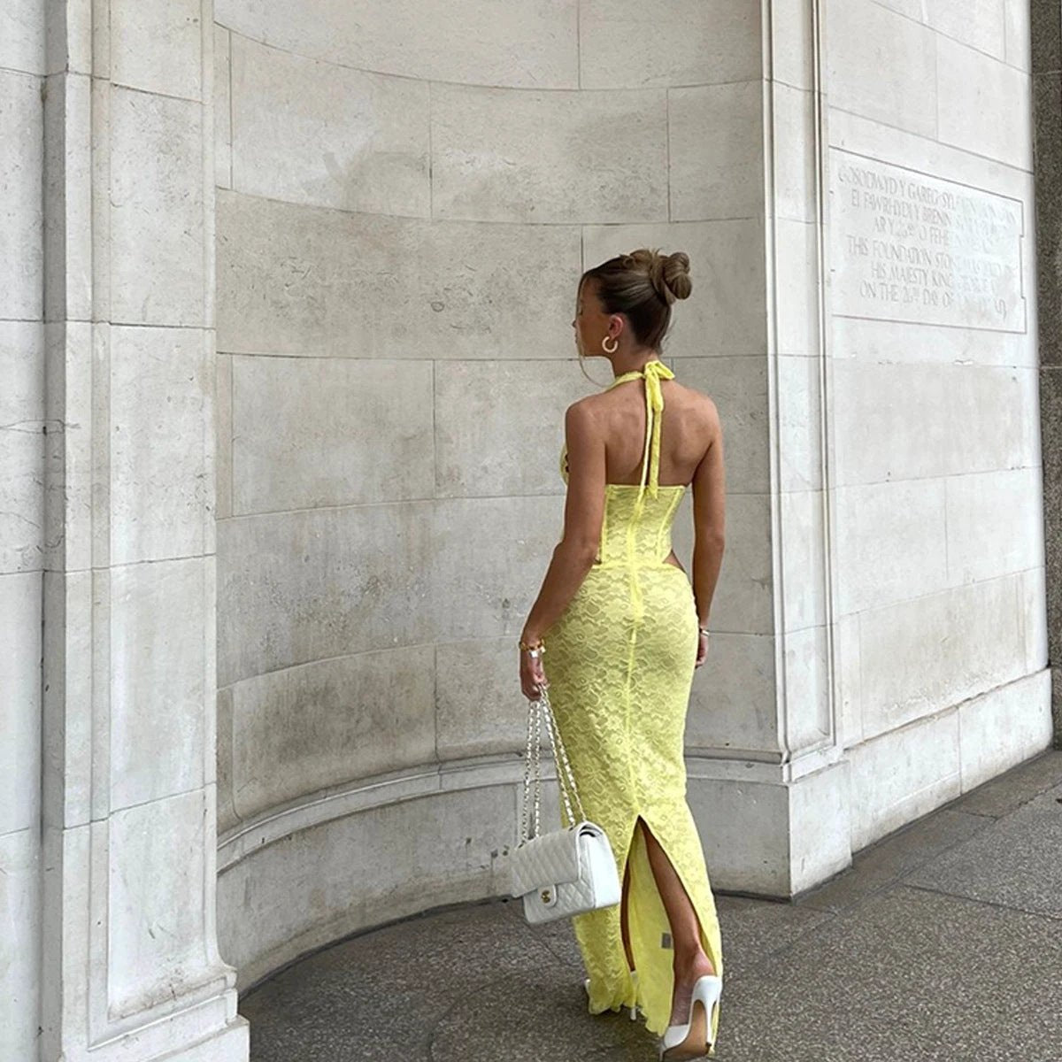 Pure Desire Halter Backless Dress by GJG Denim
