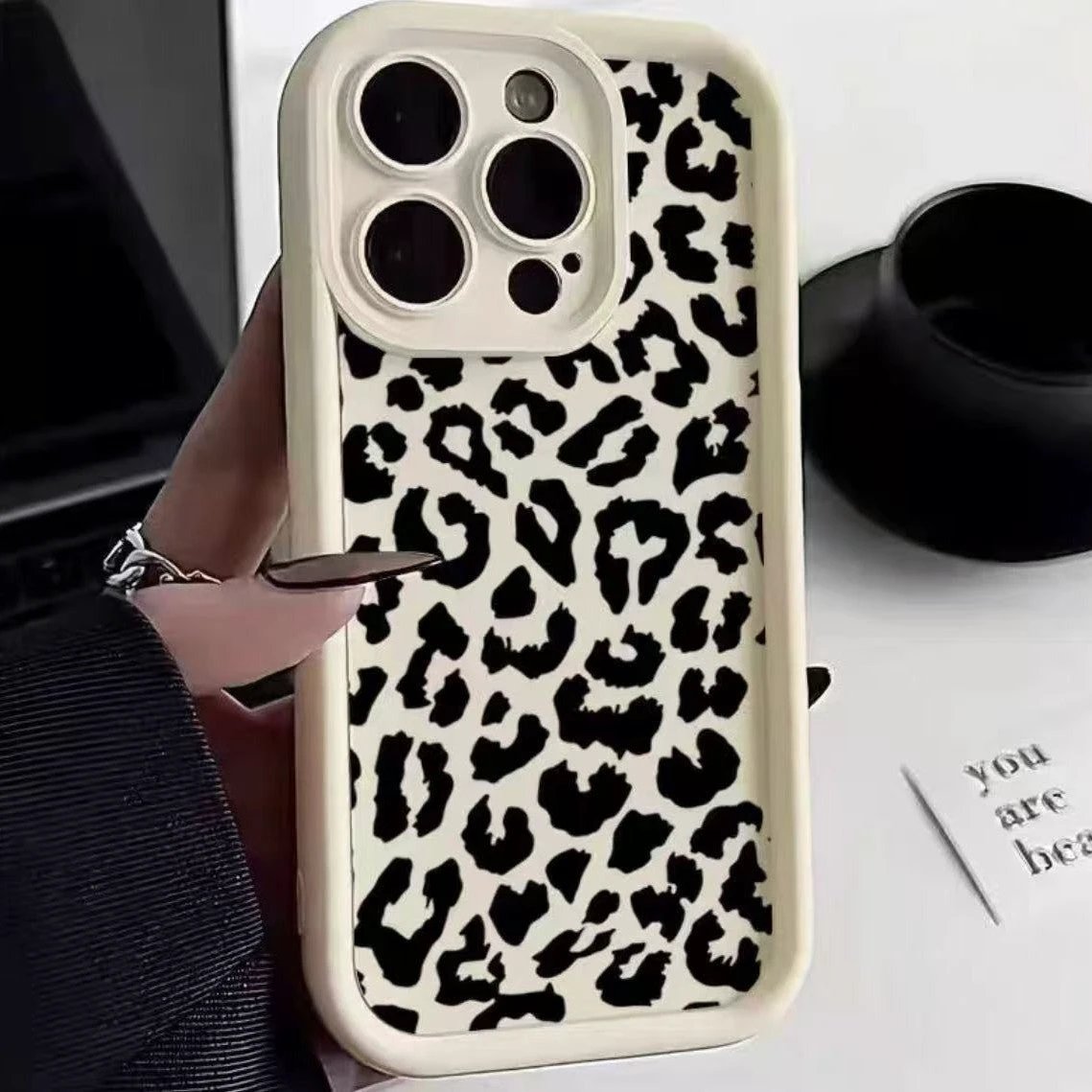 Black Leopard Print Phone Case New by GJG Denim