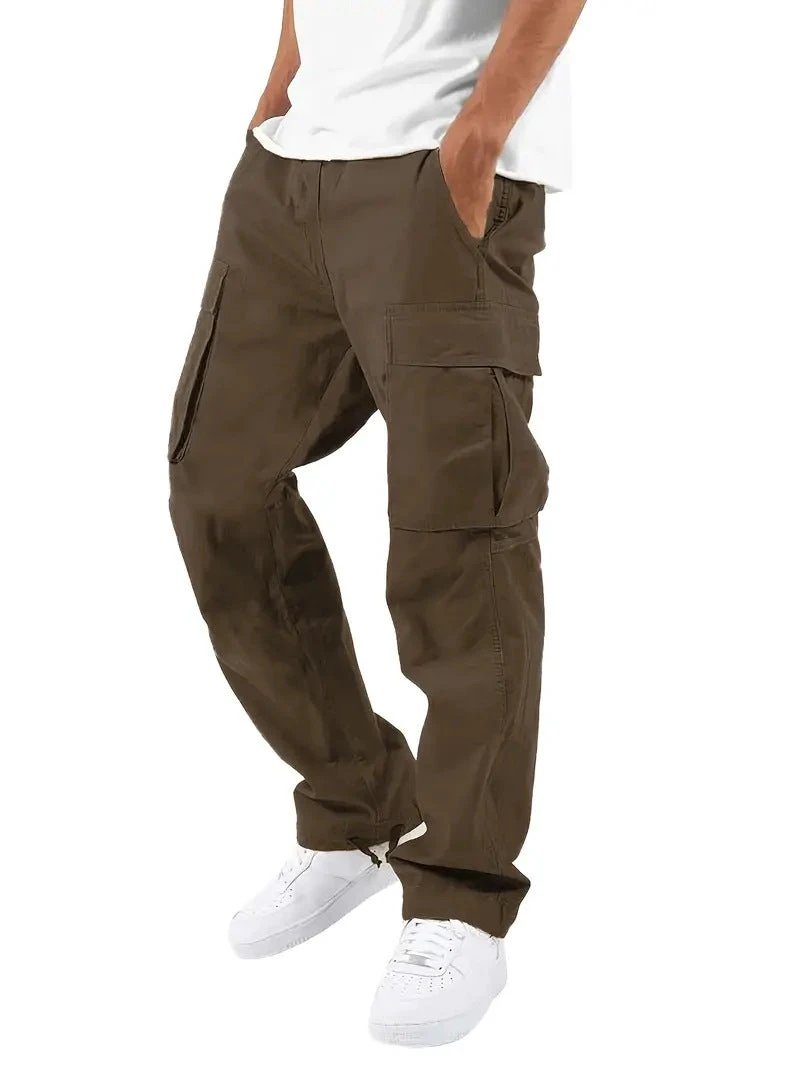 Trade Drawstring Multi-pocket Casual Trousers by GJG Denim