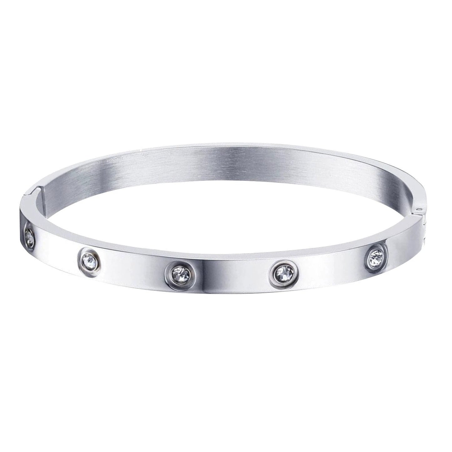 Stainless Steel Glossy Bracelet With Drill by GJG Denim