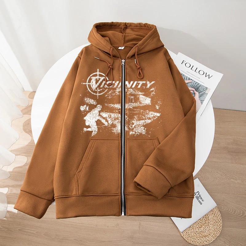 printed Zip-up by GJG Denim