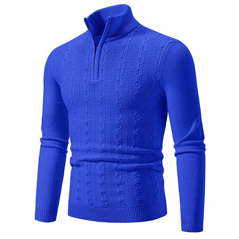 Casual Simple Stand-up Collar Slim Fit Men's Knitwear Sweater by GJG Denim