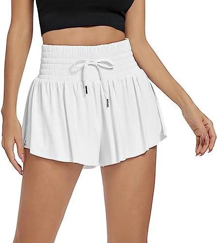Women's Solid Color Elegant Sports High Waist Shorts by GJG Denim