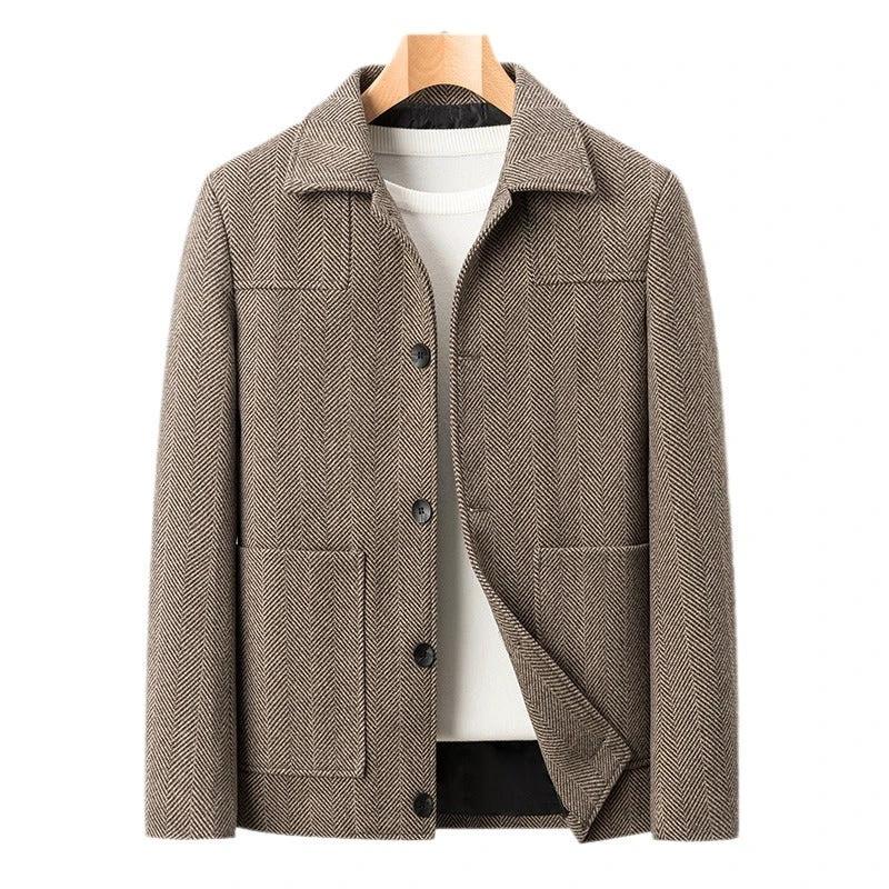Men's Slim Lapel Wool Jacket by GJG Denim