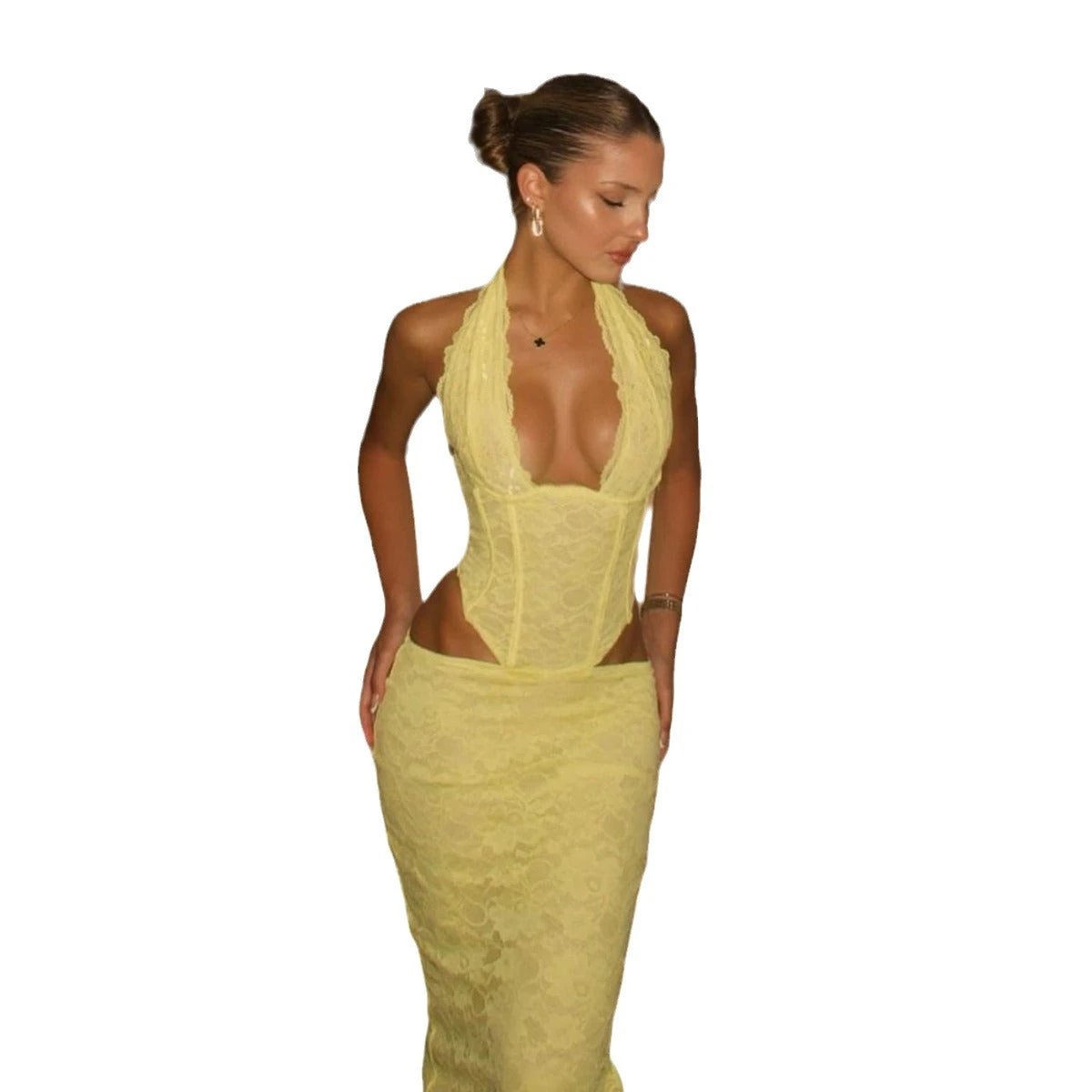 Pure Desire Halter Backless Dress by GJG Denim