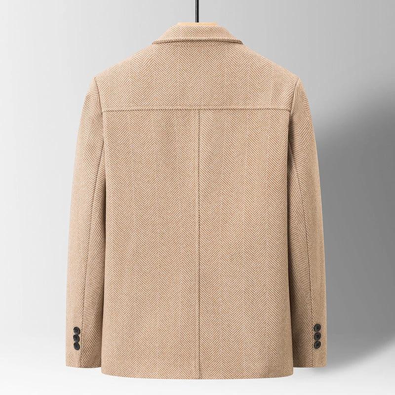 Men's Slim Lapel Wool Jacket by GJG Denim