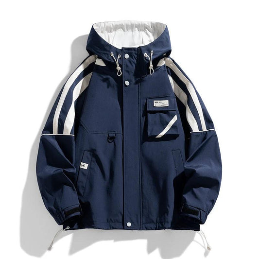 Men's Hooded Casual Loose Fitting Jacket by GJG Denim