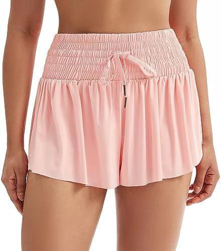 Women's Solid Color Elegant Sports High Waist Shorts by GJG Denim