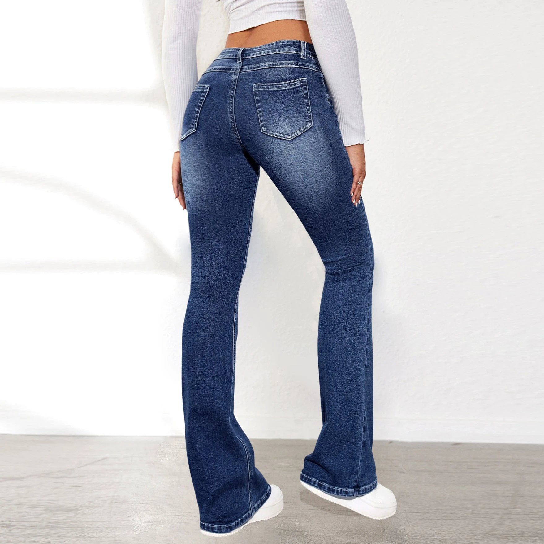 Women's Stretch Pants Denim Retro Washed by GJG Denim