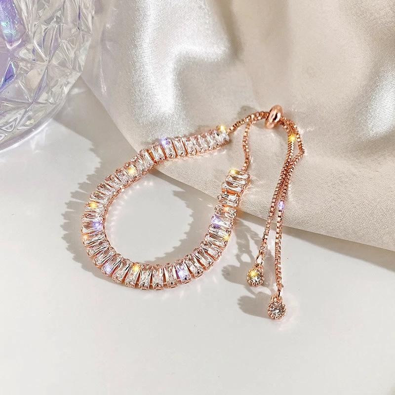 Rhinestone Bracelet Ins Fashion Shiny Adjustable Bracelet Women Jewelry by GJG Denim