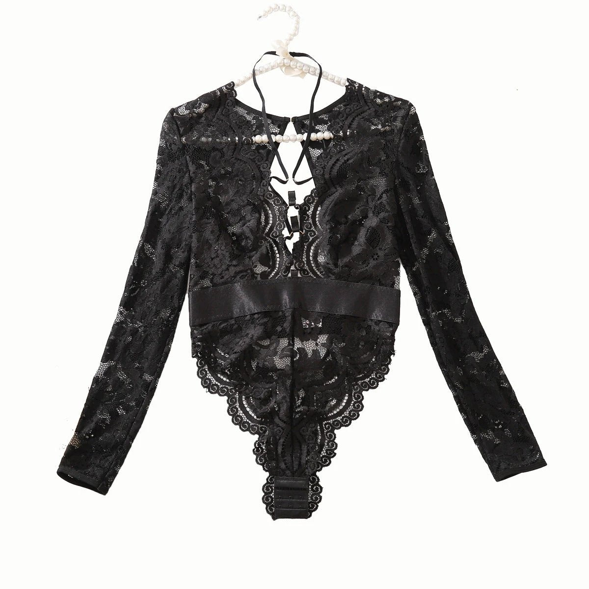Fashion Special-interest Mesh Transparent Backless Hollow Comfort Jumpsuit by GJG Denim