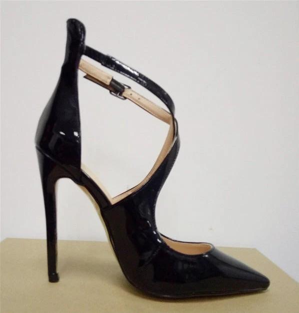 Women's Shoes Cross Strap Stiletto Heel by GJG Denim