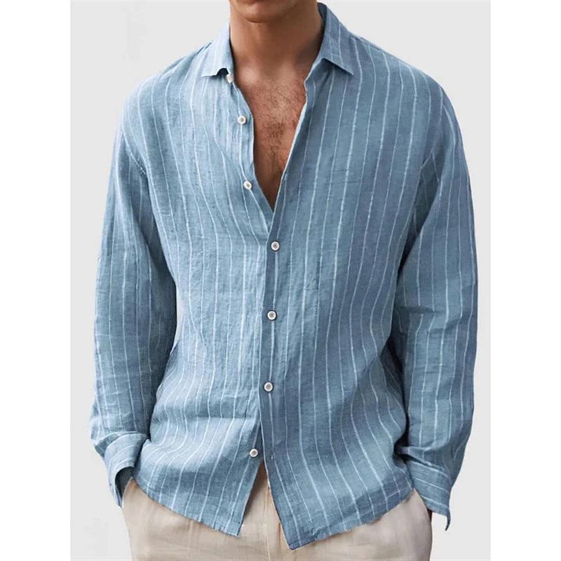 Long Sleeve Men's Shirt Striped Print by GJG Denim