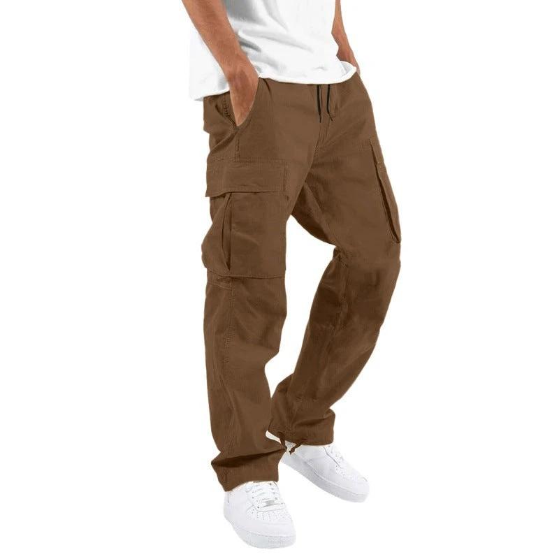 Trade Drawstring Multi-pocket Casual Trousers by GJG Denim