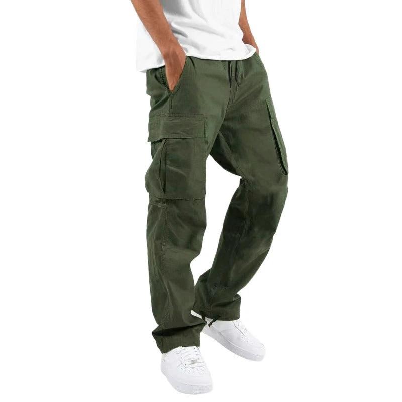 Trade Drawstring Multi-pocket Casual Trousers by GJG Denim