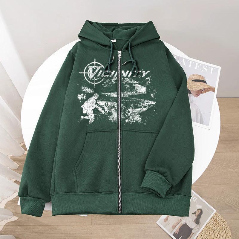 printed Zip-up by GJG Denim
