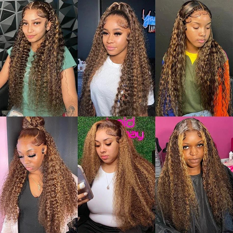 Curly Loose Deep Wave Lace Forehead Wig 13x4 by GJG Denim