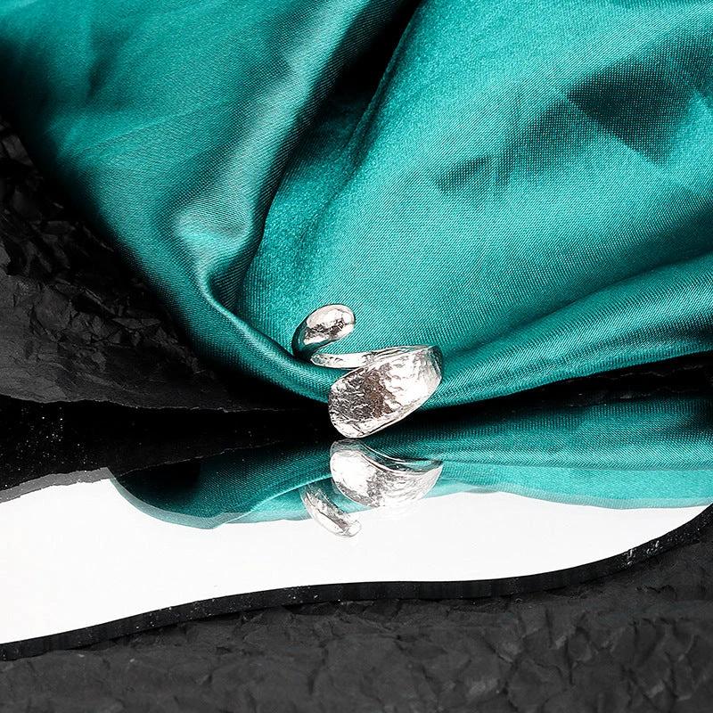 Irregular Concave And Convex Water Drop Gold And Silver Ring by GJG Denim