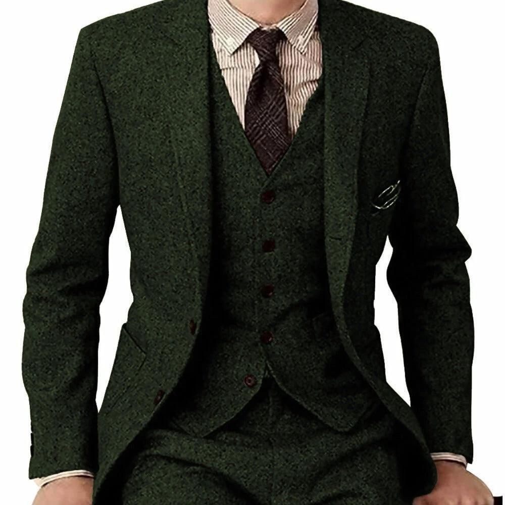 Men's Three-piece Wool Suit by GJG Denim