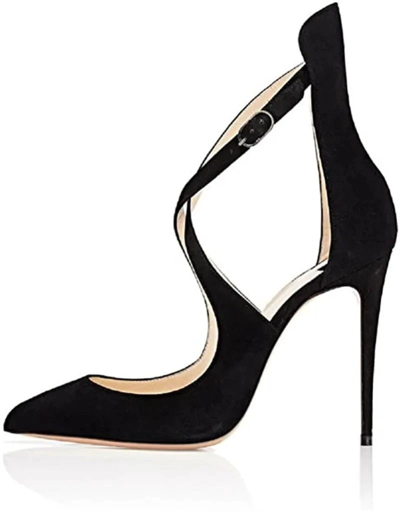 Women's Shoes Cross Strap Stiletto Heel by GJG Denim