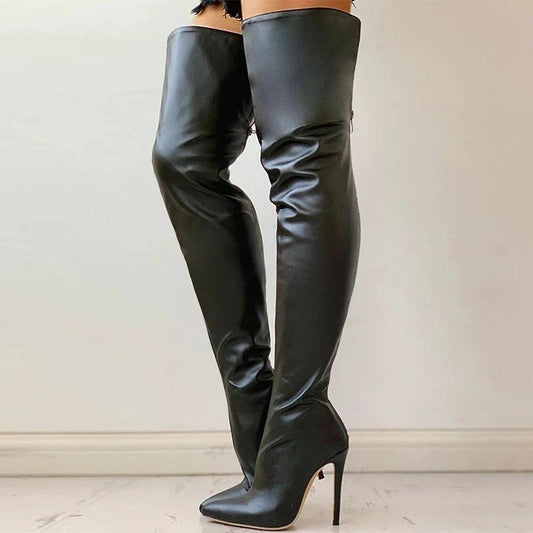 Personality Below The Knee Plus Size Women's Boots by GJG Denim