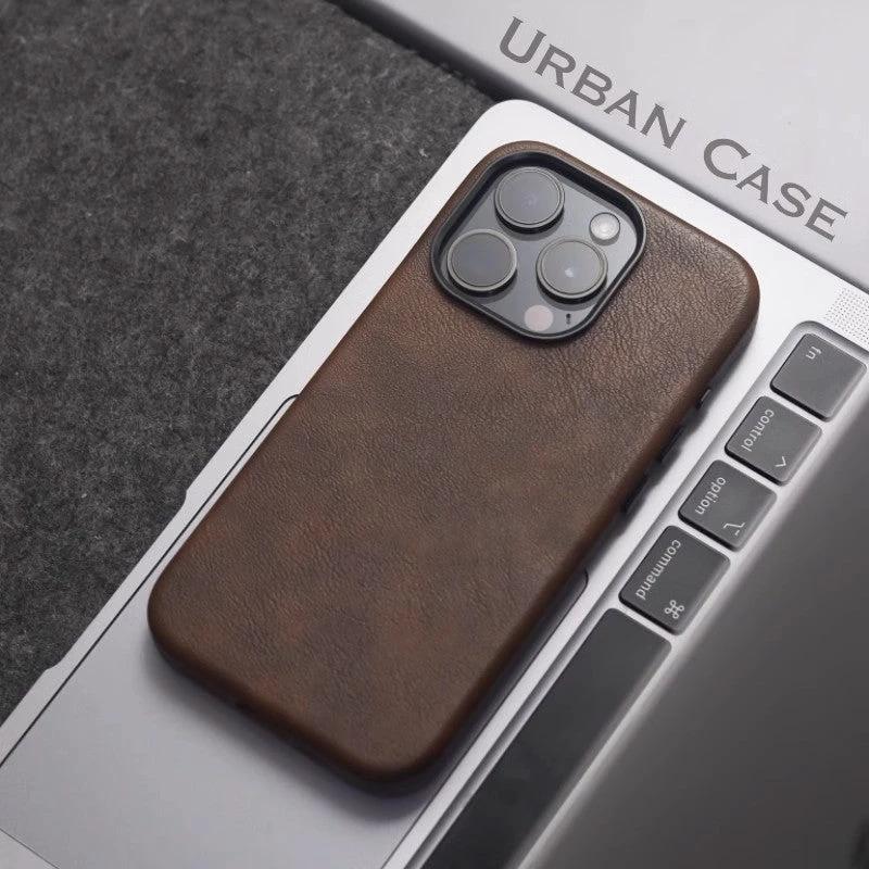 Leather Magnetic Retro Mobile Phone Protective Case by GJG Denim