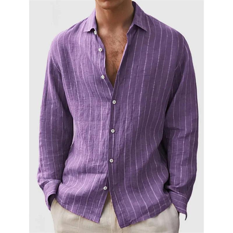 Long Sleeve Men's Shirt Striped Print by GJG Denim