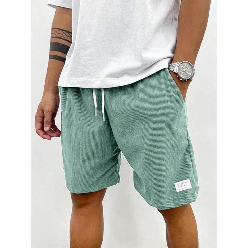 Fashion Personality Solid Color Flip Men's Shorts by GJG Denim