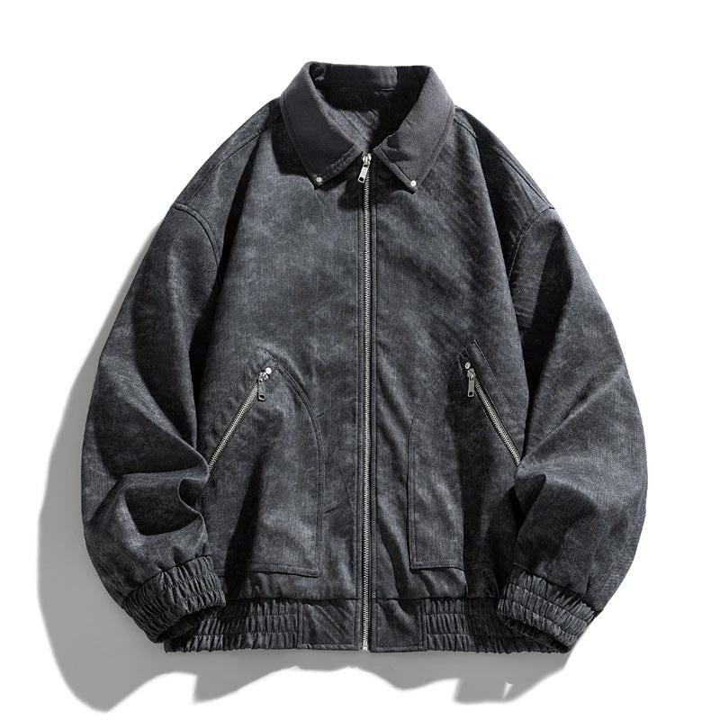 Men's Retro PU Leather Jacket by GJG Denim