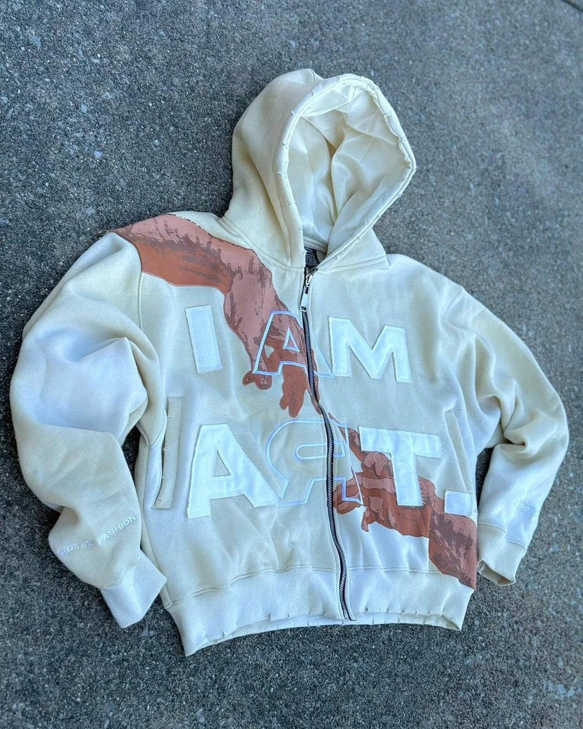 Niche Pullover Outer Wear Hooded Top Men by GJG Denim
