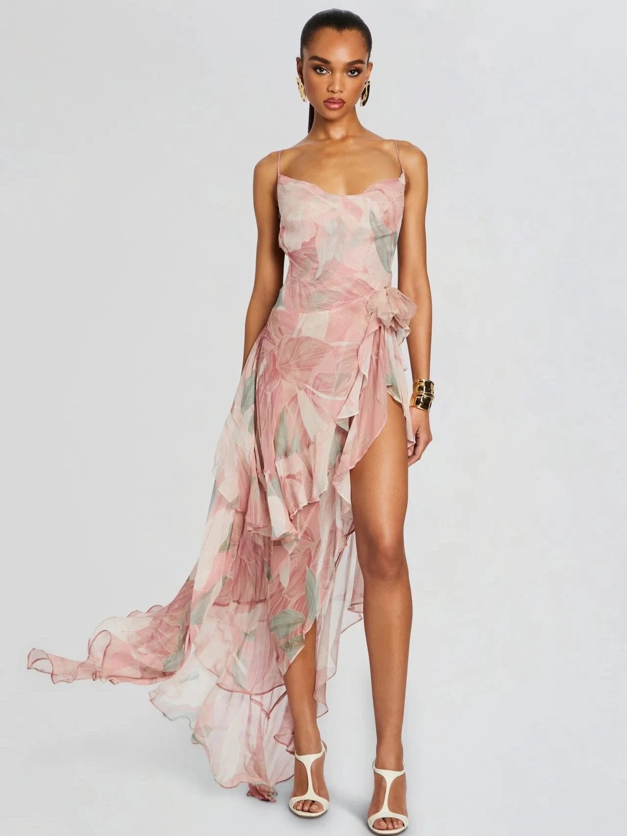 Women's Irregular Oblique Ruffled Skirt With Suspenders by GJG Denim
