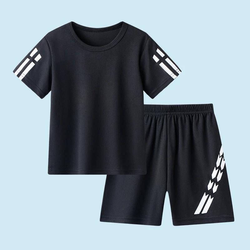 Children's Short Sleeve Quick Drying Clothes Suit Outdoor Breathable Sportswear by GJG Denim
