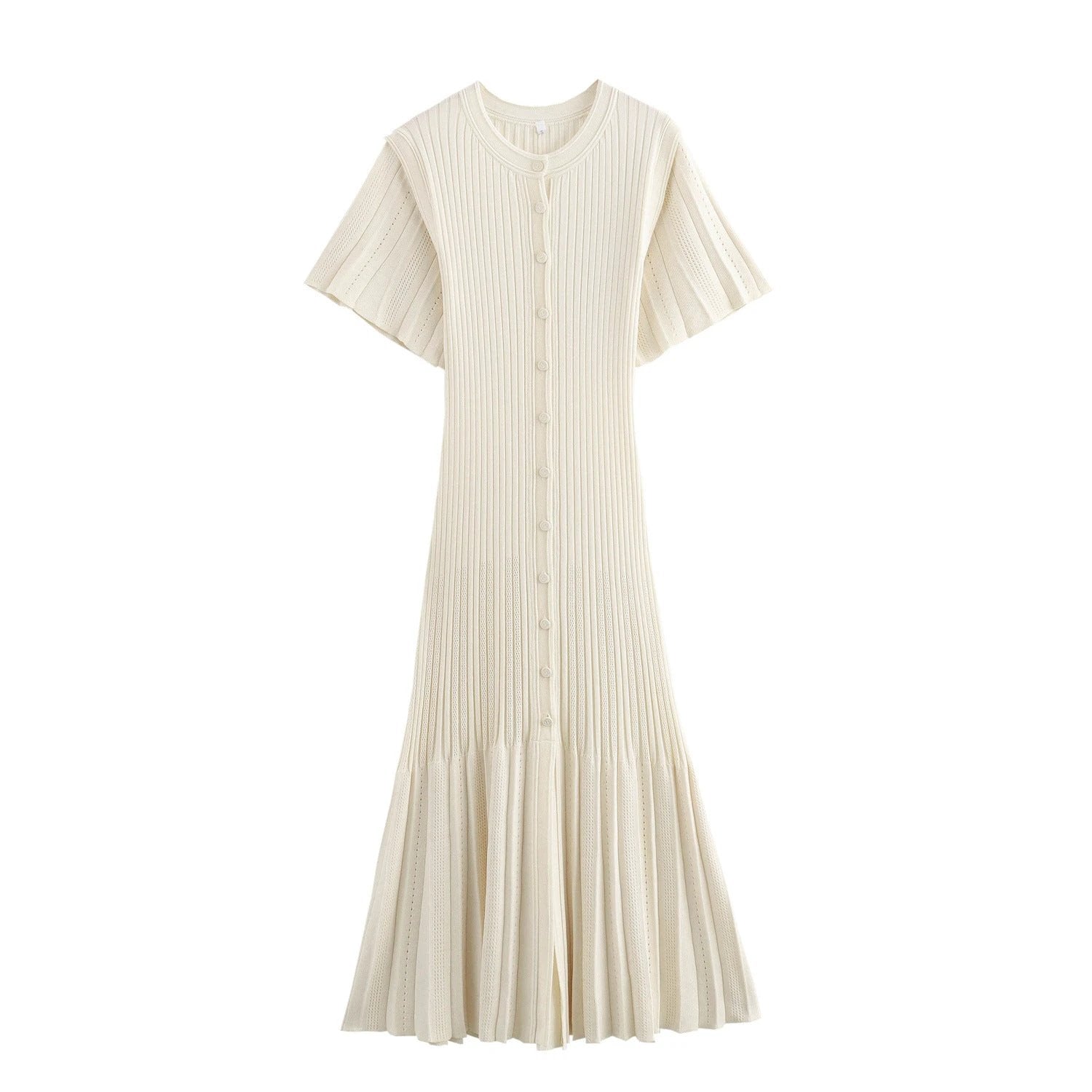 Women's Clothing Fashionable Knitted Single Row Dress by GJG Denim