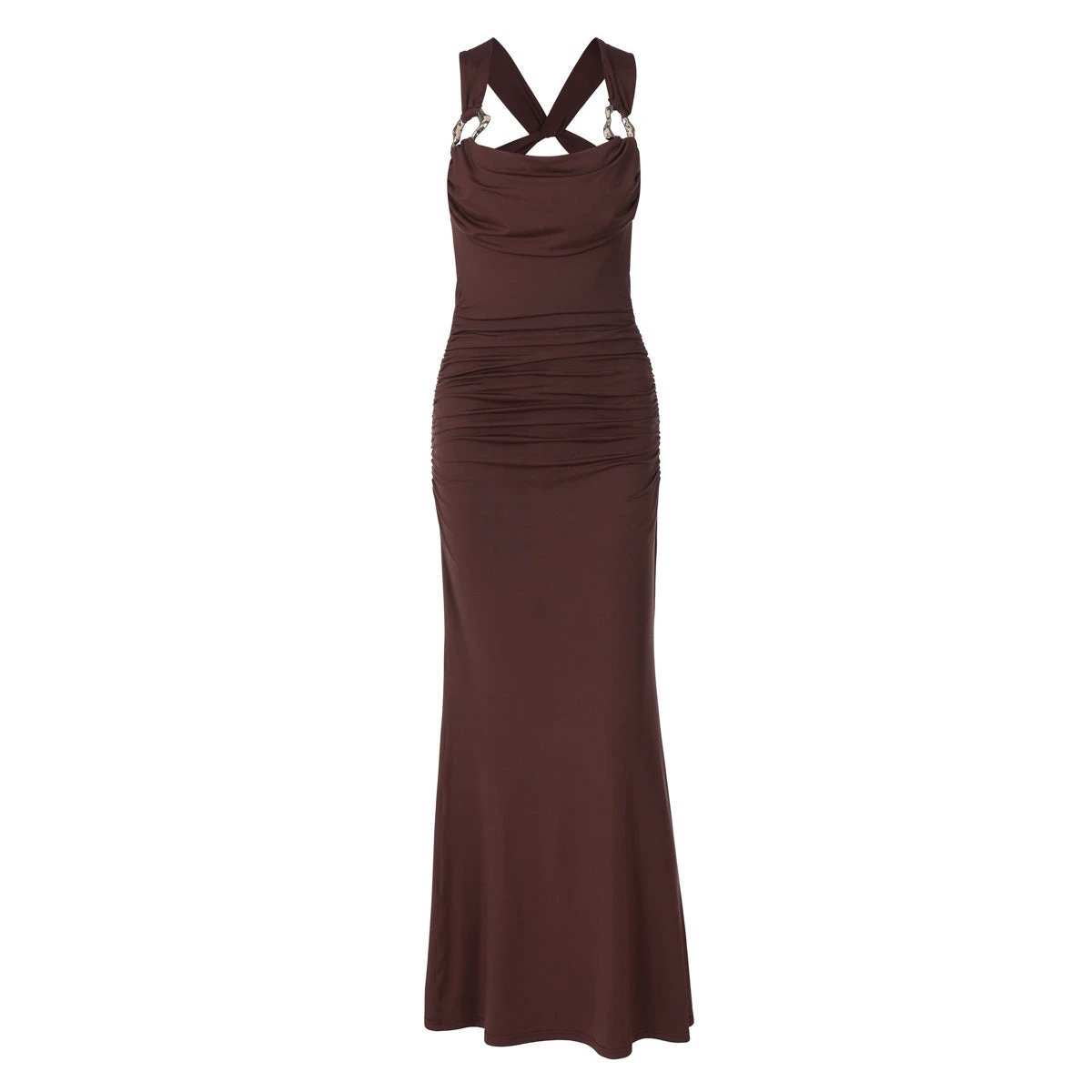 Backless ruched Long Dress by GJG Denim