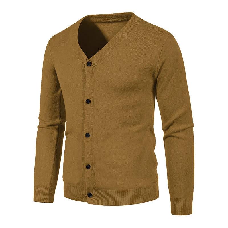 Men's V-neck Knitwear Cardigan Sweater by GJG Denim
