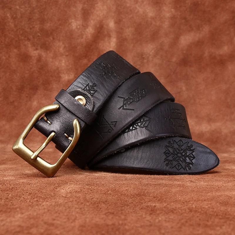 Men's Retro Trend Carved All-matching Belts by GJG Denim