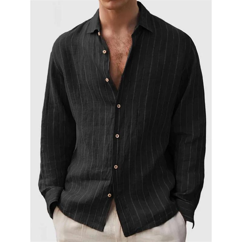 Long Sleeve Men's Shirt Striped Print by GJG Denim