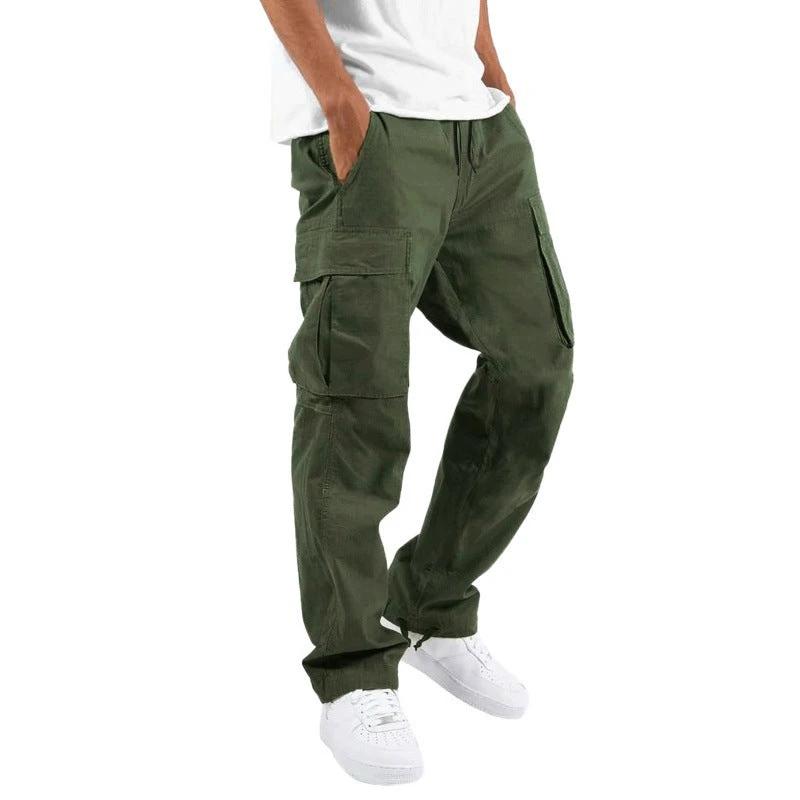 Trade Drawstring Multi-pocket Casual Trousers by GJG Denim