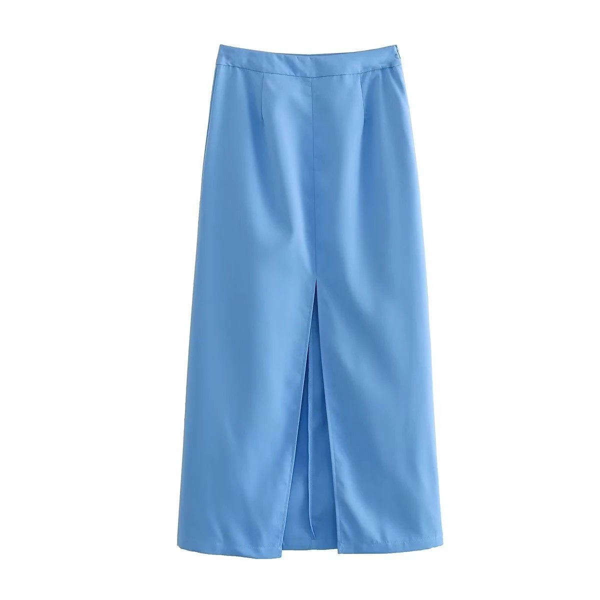 Women's Sky Blue Vest Skirt Two-piece Suit by GJG Denim