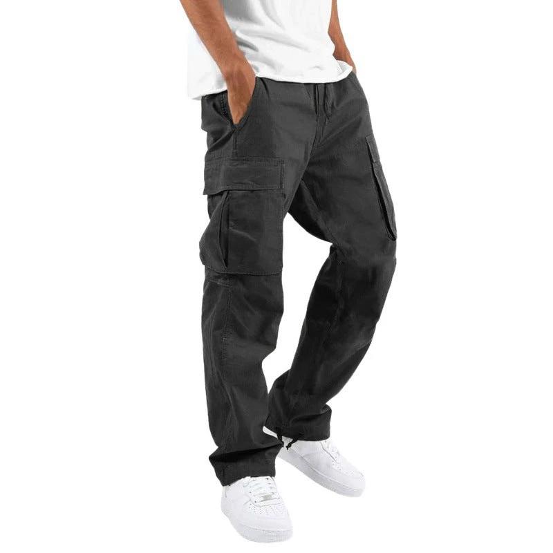 Trade Drawstring Multi-pocket Casual Trousers by GJG Denim