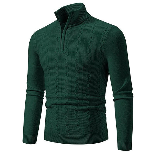 Casual Simple Stand-up Collar Slim Fit Men's Knitwear Sweater by GJG Denim
