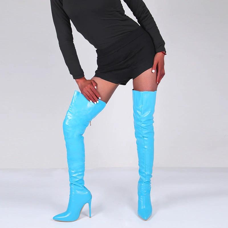 Personality Below The Knee Plus Size Women's Boots by GJG Denim