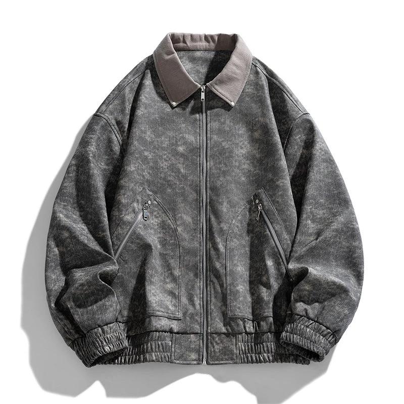Men's Retro PU Leather Jacket by GJG Denim