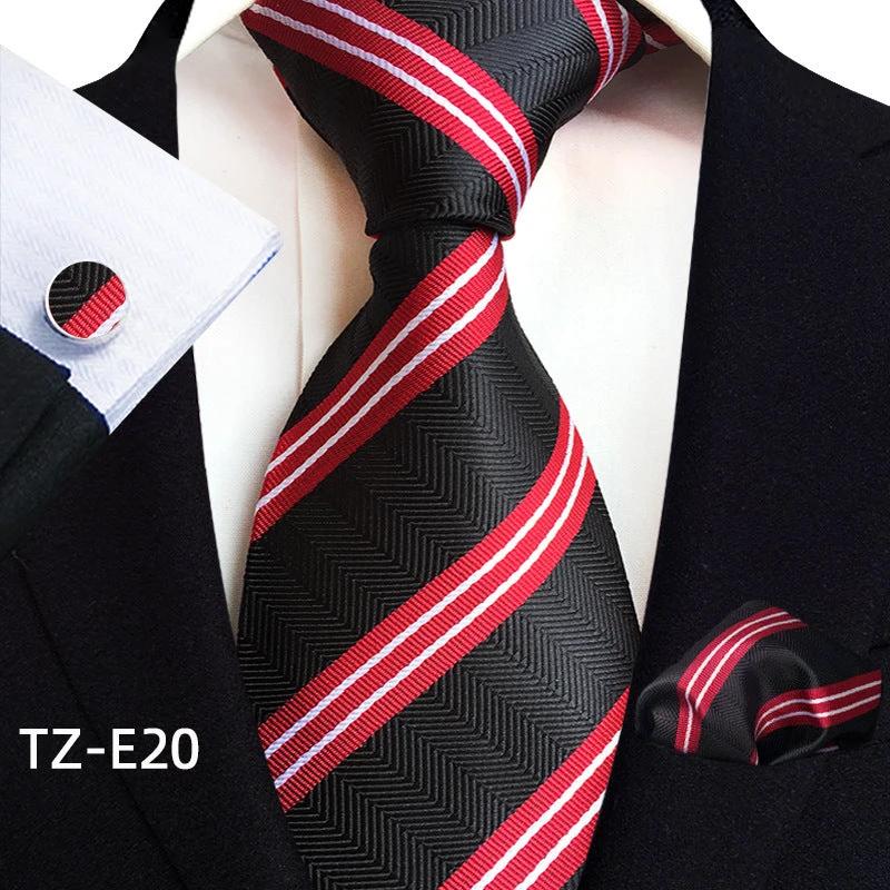 Men's Paisley Tie Square Scarf Pocket Square Cufflinks Three-piece Set by GJG Denim
