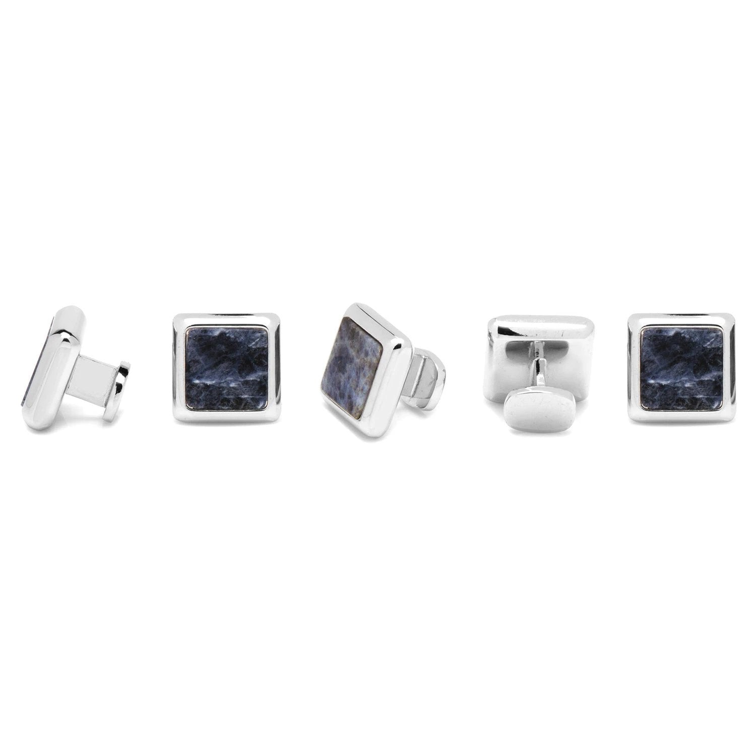 Silver and Sodalite JFK Presidential 5-Stud Set by Cufflinks.com