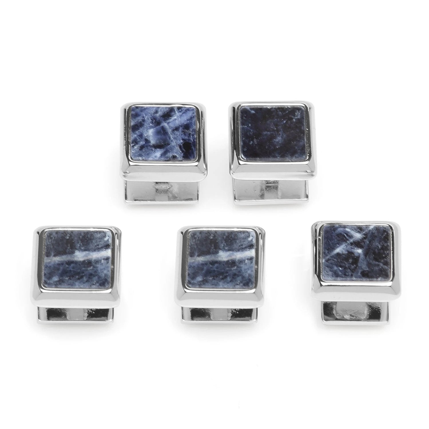 Silver and Sodalite JFK Presidential 5-Stud Set by Cufflinks.com