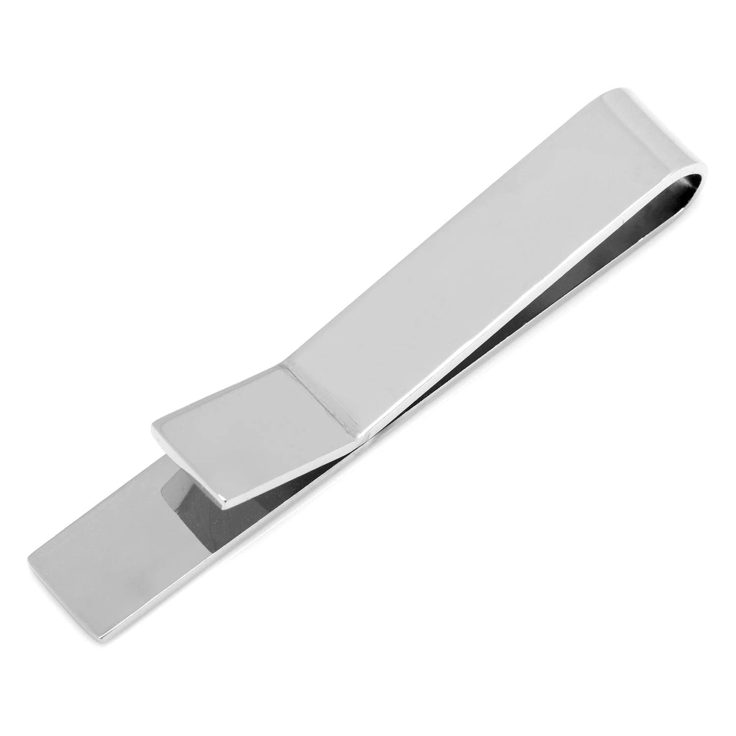 Stainless Steel Beveled Square Engravable Cufflinks and Tie Bar Gift Set by Cufflinks.com