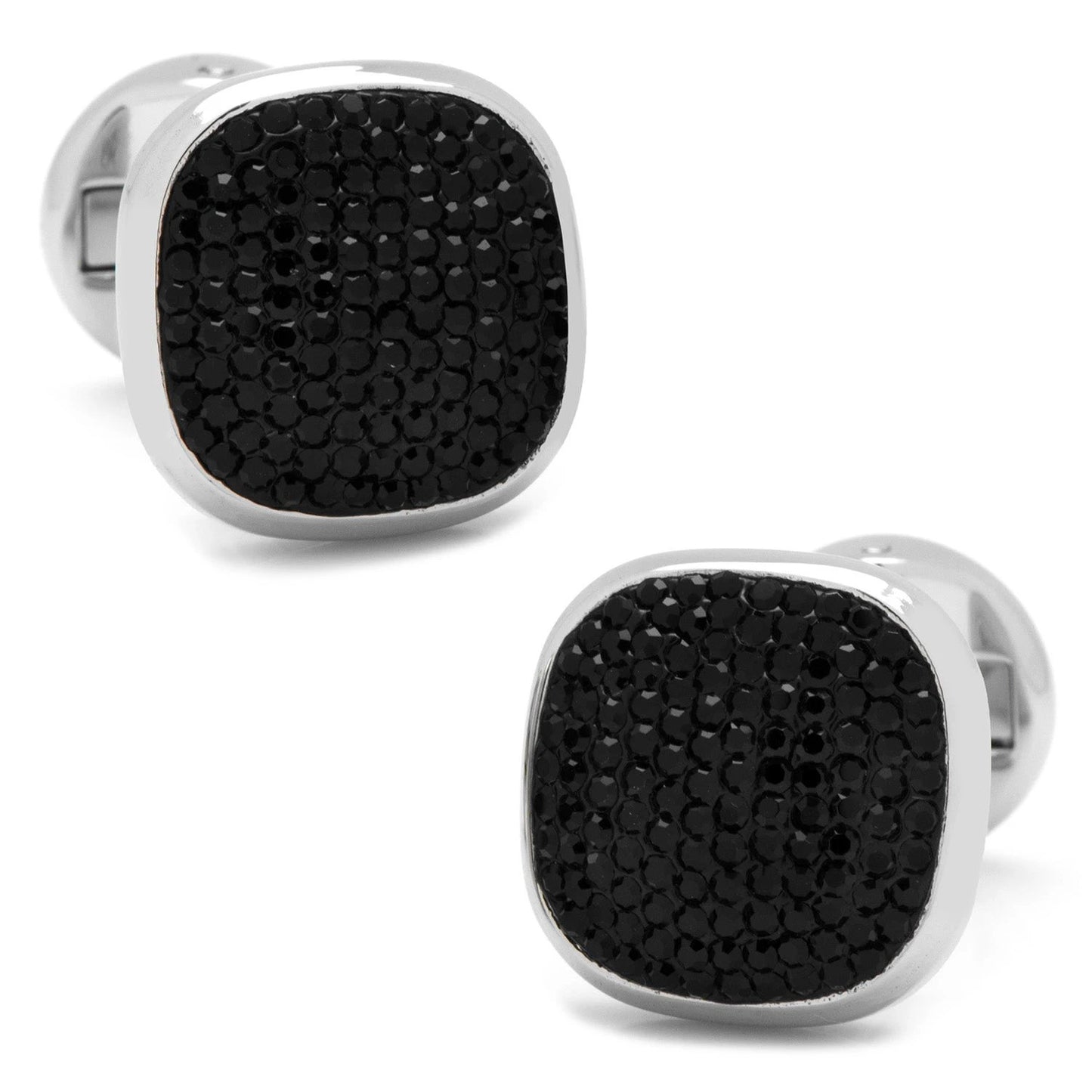 Stainless Steel Black Pave Crystal 5-Stud Set by Cufflinks.com