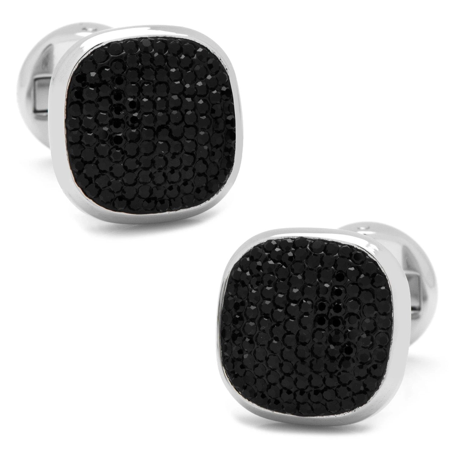 Stainless Steel Black Pave Crystal 5-Stud Set by Cufflinks.com