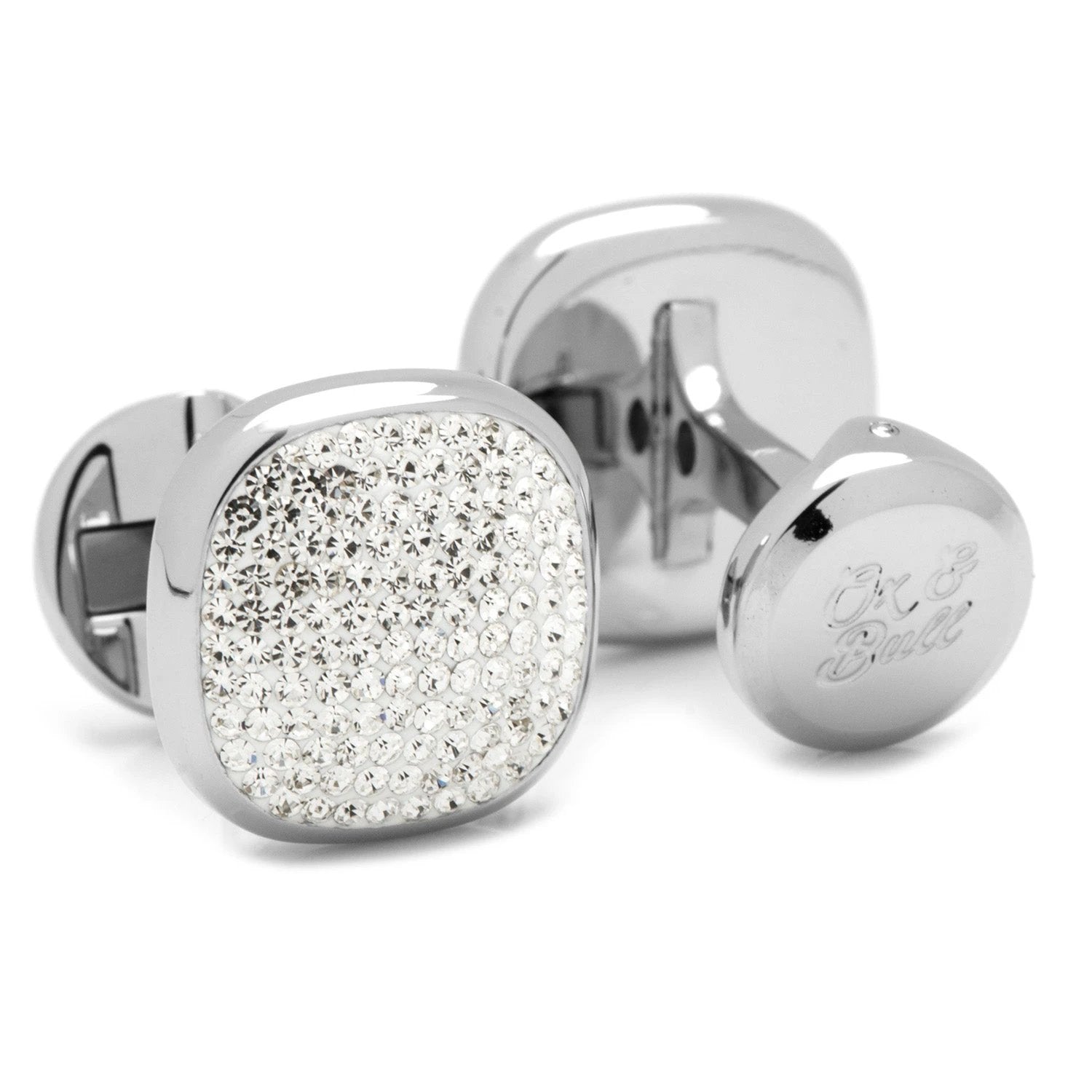 White Pave Crystal 5-Stud Set by Cufflinks.com